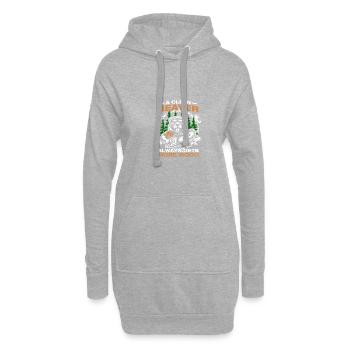 Clean beaver Holz machen Holzfäller Waldarbeiter - Hoodie-Kleid - Grau meliert - Vorne