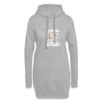 Dad wants to make wood chainsaw lumberjack - Hoodie Dress - heather grey - Front