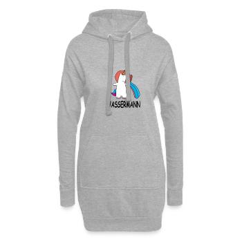Signe du zodiaque Verseau zodiaque licorne - Sweat-shirt à capuche long Femme - gris chiné - Devant