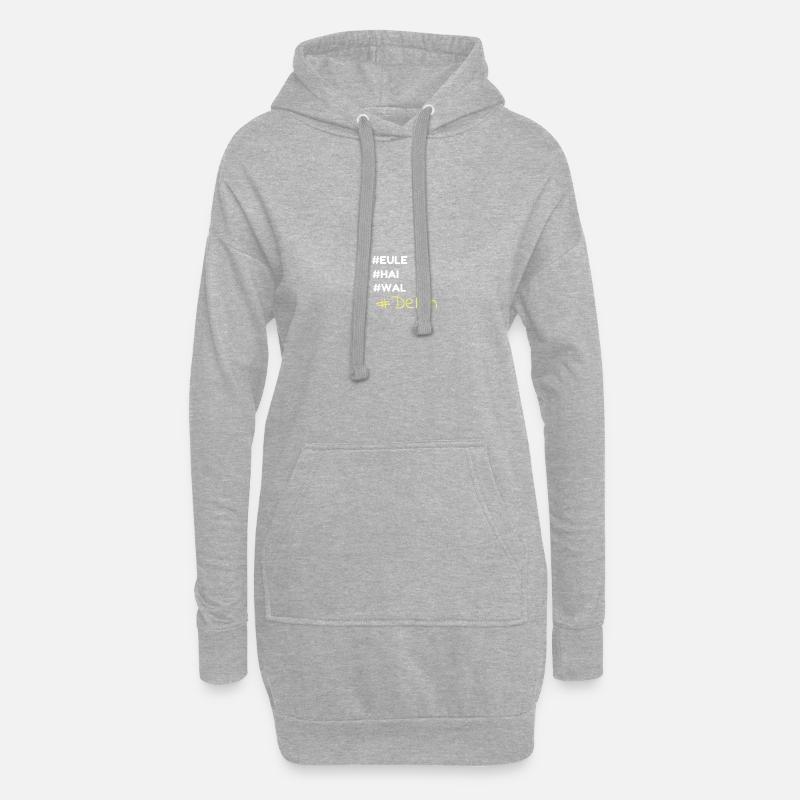 Delfin! Eule Hai Wal - Hoodie-Kleid - Grau meliert