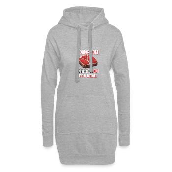 Steak-Diät beginnt morgen Low Carb Mann Frau - Hoodie-Kleid - Grau meliert - Vorne