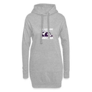 Je suis ici pour l'exercice Savasana Yoga Panda - Sweat-shirt à capuche long Femme - gris chiné - Devant