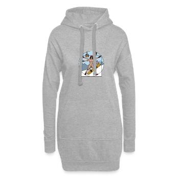 Snowboarding Piste Berge Lustiges Snowboard - Hoodie-Kleid - Grau meliert - Vorne