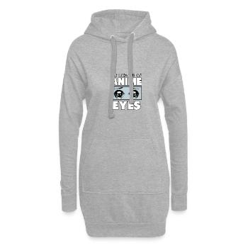 Ne m'obligez pas à utiliser mes yeux d'Anime. - Sweat-shirt à capuche long Femme - gris chiné - Devant