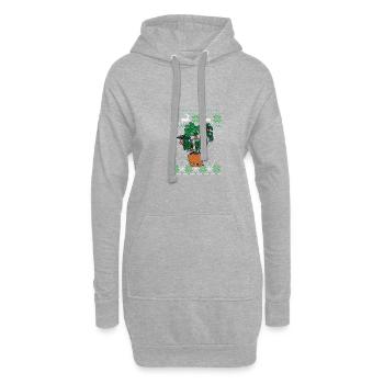 Plantes Monstera Ugly Christmas Style - Sweat-shirt à capuche long Femme - gris chiné - Devant