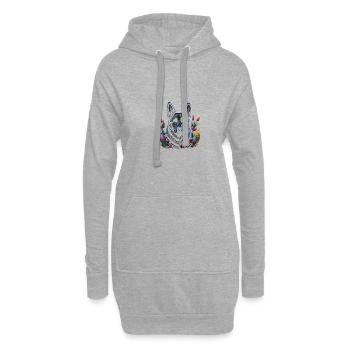 Pâques Printemps Berger allemand - Sweat-shirt à capuche long Femme - gris chiné - Devant