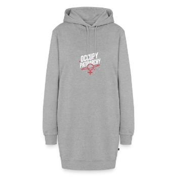 Occupy Patriarchy : l’autonomisation féministe - Sweat-shirt à capuche long Femme - gris chiné - Devant