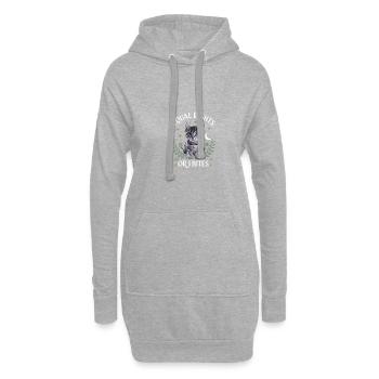 L’égalité des droits ou je mords féministe - Sweat-shirt à capuche long Femme - gris chiné - Devant