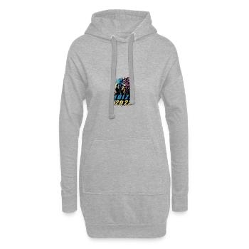 Ibiza 2025 Vacances Palmiers Coloré - Sweat-shirt à capuche long Femme - gris chiné - Devant