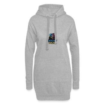Grèce 2025 Vacances Palmiers Colorés - Sweat-shirt à capuche long Femme - gris chiné - Devant
