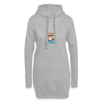 Fuchs Comic Cool - Hoodie-Kleid - Grau meliert - Vorne