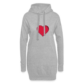 cœur - Sweat-shirt à capuche long Femme - gris chiné - Devant