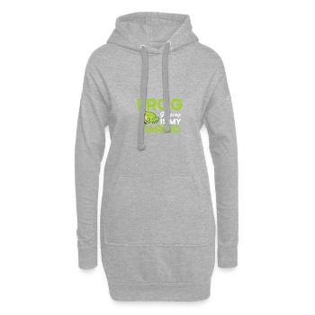 Frog catcher drôle citation catch frog -gigging - Sweat-shirt à capuche long Femme - gris chiné - Devant