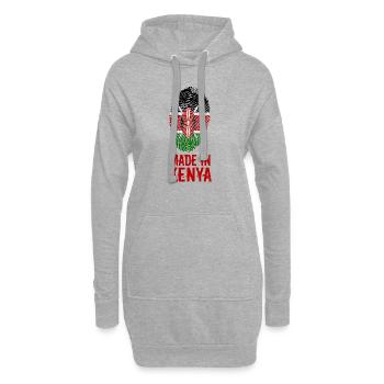Made In Kenya / Kenia - Hoodie-Kleid - Grau meliert - Vorne