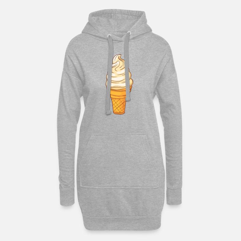 Softeis Eis Speiseeis Eiskrem Eiscreme Kugeleis - Hoodie-Kleid - Grau meliert