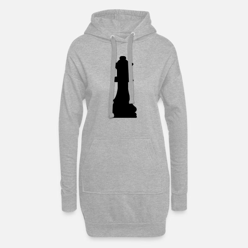 Schach Dame - Hoodie-Kleid - Grau meliert