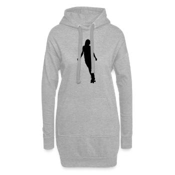 Roller Derby skater girl, quad skates roller skate - Hoodie-Kleid - Grau meliert - Vorne