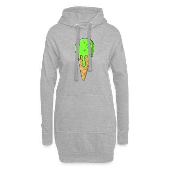 Crème glacée | Glace verte Crème glacée | Glaces - Sweat-shirt à capuche long Femme - gris chiné - Devant
