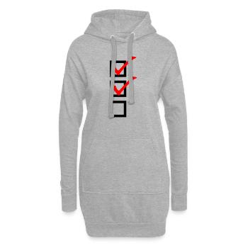 Checkliste - Hoodie-Kleid - Grau meliert - Vorne