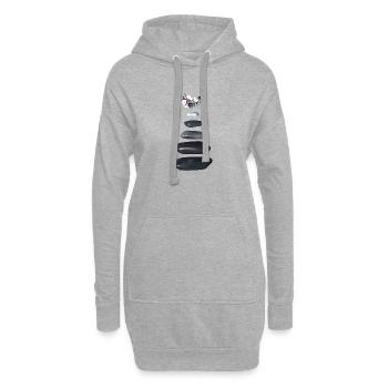 Kiesel und Orchidee zen - Hoodie-Kleid - Grau meliert - Vorne