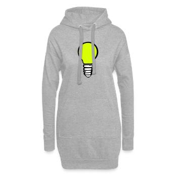 Light bulb (3 colors) - Sweat-shirt à capuche long Femme - gris chiné - Devant