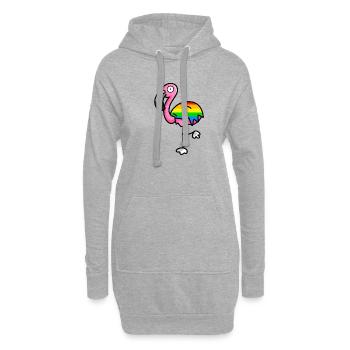 flamingo6 - Rainbow - Hoodie-Kleid - Grau meliert - Vorne