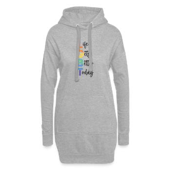 LGBT Pride Month - Life Gets Better Today - Hoodie Dress - heather grey - Front