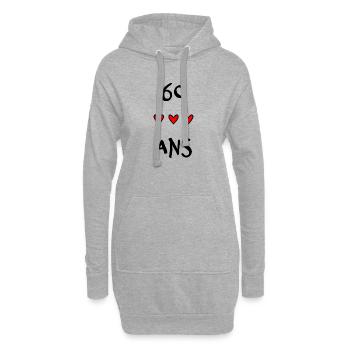 60. 60 ANS. 60e ANNIVERSAIRE. ANNIVERSAIRE 60 ANS. - Sweat-shirt à capuche long Femme - gris chiné - Devant