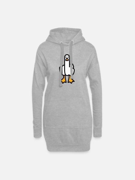 Statement Gans - Hoodie-Kleid - Grau meliert