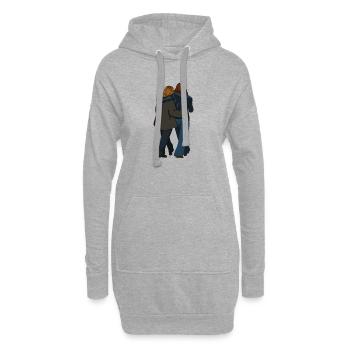 Amitié - Sweat-shirt à capuche long Femme - gris chiné - Devant