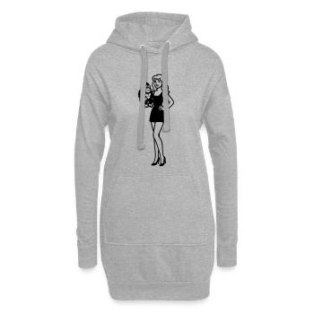 Kong Queen Frauenpower - Hoodie-Kleid - Grau meliert - Vorne