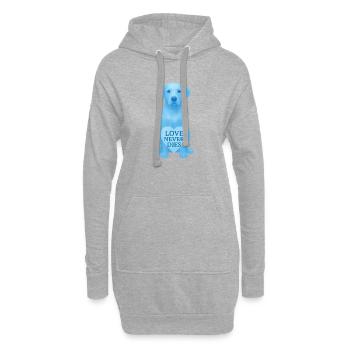 Dog in Heaven-Love never dies - Hoodie-Kleid - Grau meliert - Vorne
