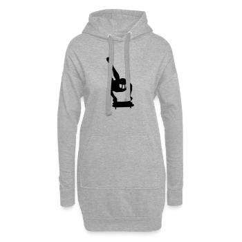 Skeleton - Hoodie-Kleid - Grau meliert - Vorne