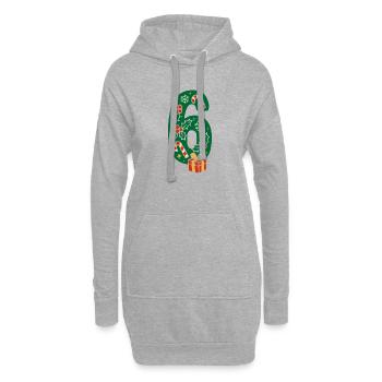 Fun 67 Zahl 6-7 6 7 Passende Weihnachten Sechs Sie - Hoodie-Kleid - Grau meliert - Vorne