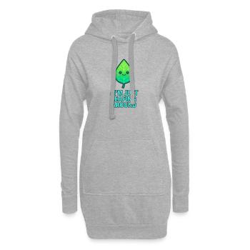 I'm just leafing around – Blattdesign - Hoodie-Kleid - Grau meliert - Vorne