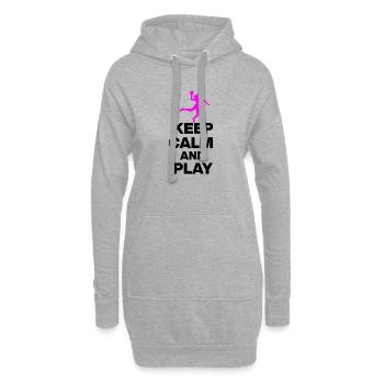 RESTEZ CALMES ET JOUEZ AU HANDBALL ! EM GIFT ALLEMAGNE - Sweat-shirt à capuche long Femme - gris chiné - Devant
