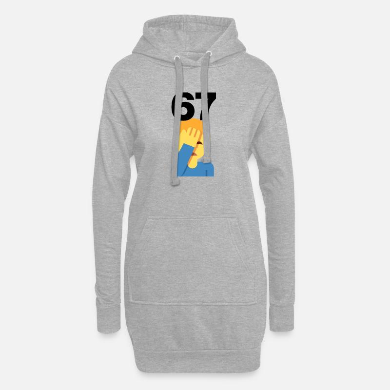 67? FACEPALM, SIX SEVEN TREND. WAS SOLL DAS? 🤔 - Hoodie-Kleid - Grau meliert