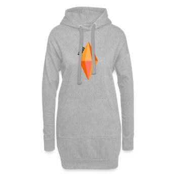 Sims cristaux d’ambiance Kristall Laune - Sweat-shirt à capuche long Femme - gris chiné - Devant