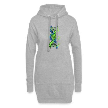 Dämonische DNA-Doppelhelix - Hoodie-Kleid - Grau meliert - Vorne