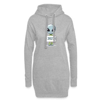 Petit extraterrestre bleu - Sweat-shirt à capuche long Femme - gris chiné - Devant