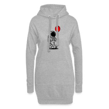 Astronaut mit Ballon - Hoodie-Kleid - Grau meliert - Vorne