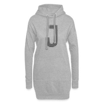 Buchstabe J – Punktmuster Initial Design - Hoodie-Kleid - Grau meliert - Vorne