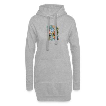 Art botanique abstrait moderne des formes - Sweat-shirt à capuche long Femme - gris chiné - Devant