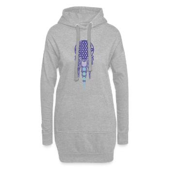 Spiritualität Meditation Heilige Geometrie Symbol Om - Hoodie-Kleid - Grau meliert - Vorne