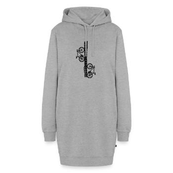 Radfahren Fahrrad Sport Radfahren Radfahrer - Hoodie-Kleid - Grau meliert - Vorne - AI Model Female 172 light (172cm)