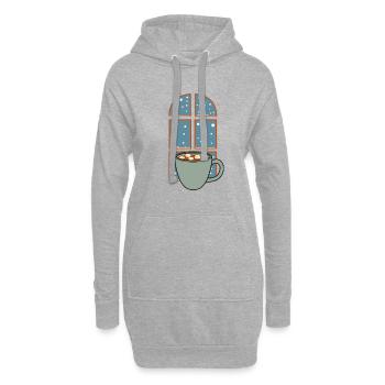 Winter Gemütliche Natur Schneelandschaft Heiße - Hoodie-Kleid - Grau meliert - Vorne
