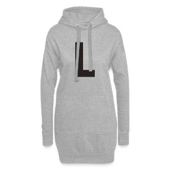 L - Hoodie-Kleid - Grau meliert - Vorne