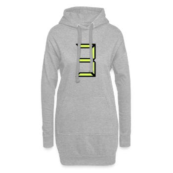 3 JAHRE. 3. JUBILÄUM. GEBURTSTAG 3 JAHRE. 3 - Hoodie-Kleid - Grau meliert - Vorne