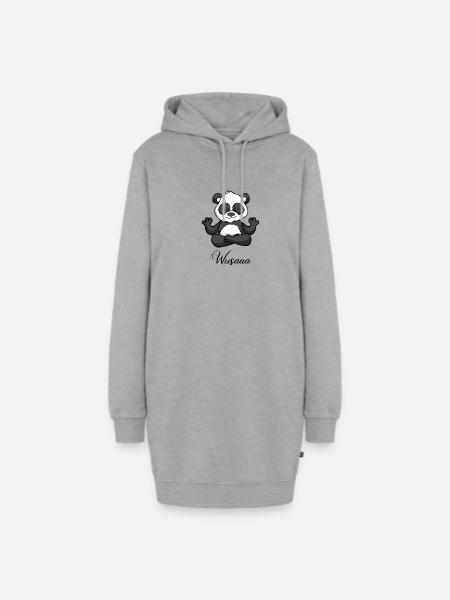 Auszeit Durchatmen Wusaaa Panda - Hoodie-Kleid - Grau meliert