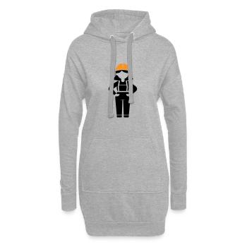 Ouvrière du bâtiment Femme - Sweat-shirt à capuche long Femme - gris chiné - Devant